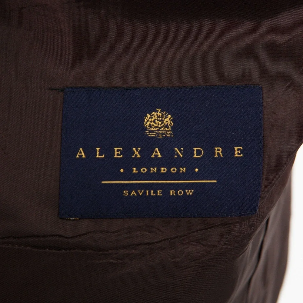 Savile Row Alexandre London Wool Brown Birdseye 2 Piece Suit 42R  37 / 31